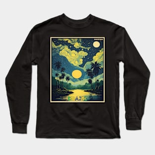 Amazonas Brazil Starry Night Vintage Tourism Travel Poster Long Sleeve T-Shirt